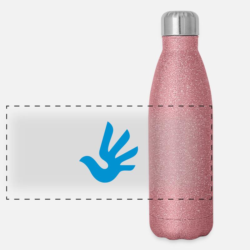 HumanRights Logo Panorama Glitzer Isolierflasche 500 ml