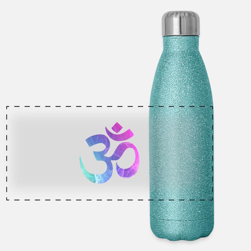 yoga om 4 Panorama Glitzer Isolierflasche 500 ml