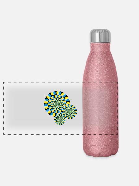 Optical Illusion - Panoramic Glitter Thermal Bottle 500 ml - pink glitter - Front
