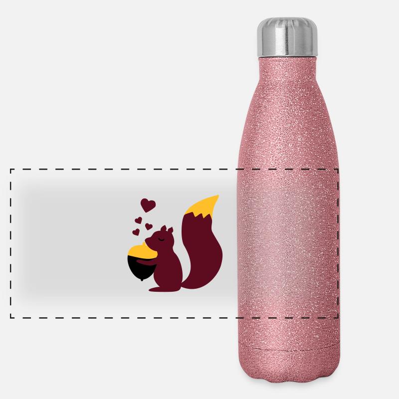 squirell love nuts Gourde isotherme panoramique pailletée 500 ml