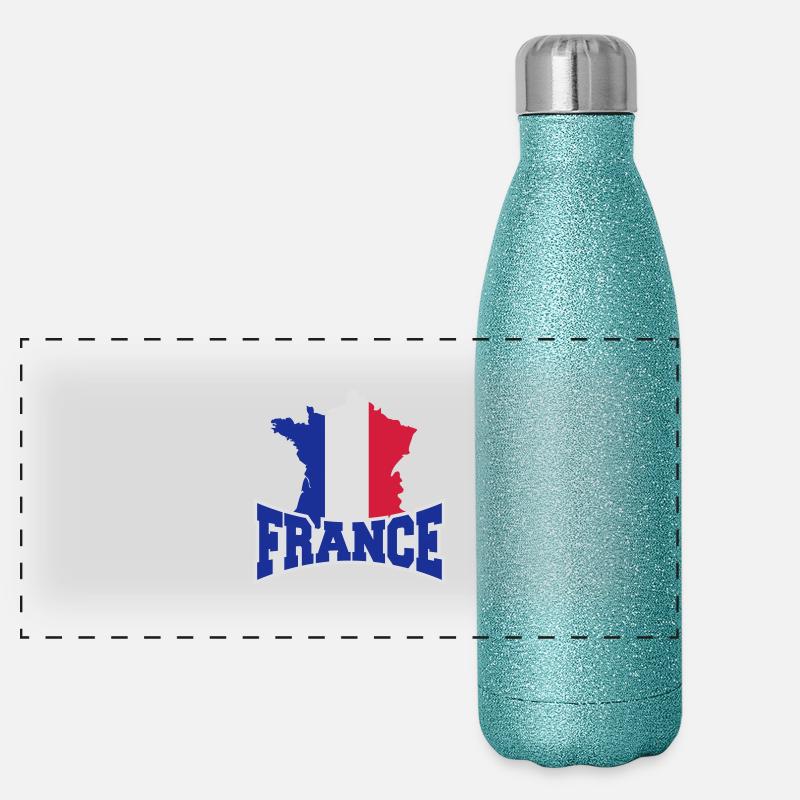 France Map Logo Gourde isotherme panoramique pailletée 500 ml