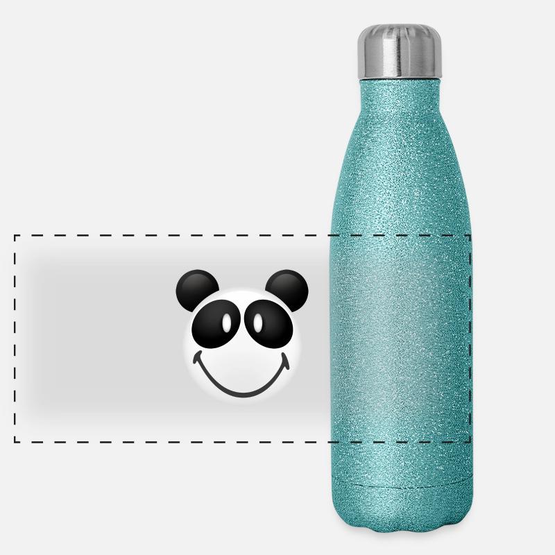 Smiley Panda Panorama Glitzer Isolierflasche 500 ml