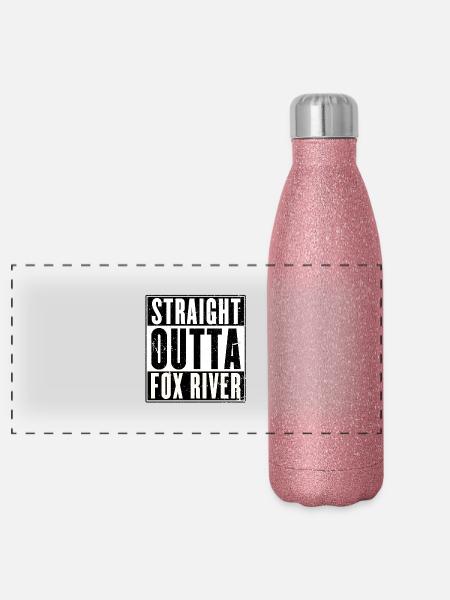 Straight Outta Fox River - Prison Break T-shirt - Panoramic Glitter Thermal Bottle 500 ml - pink glitter - Front