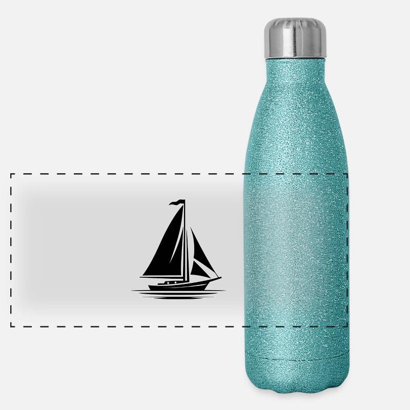 Contour du voilier Gourde isotherme panoramique pailletée 500 ml