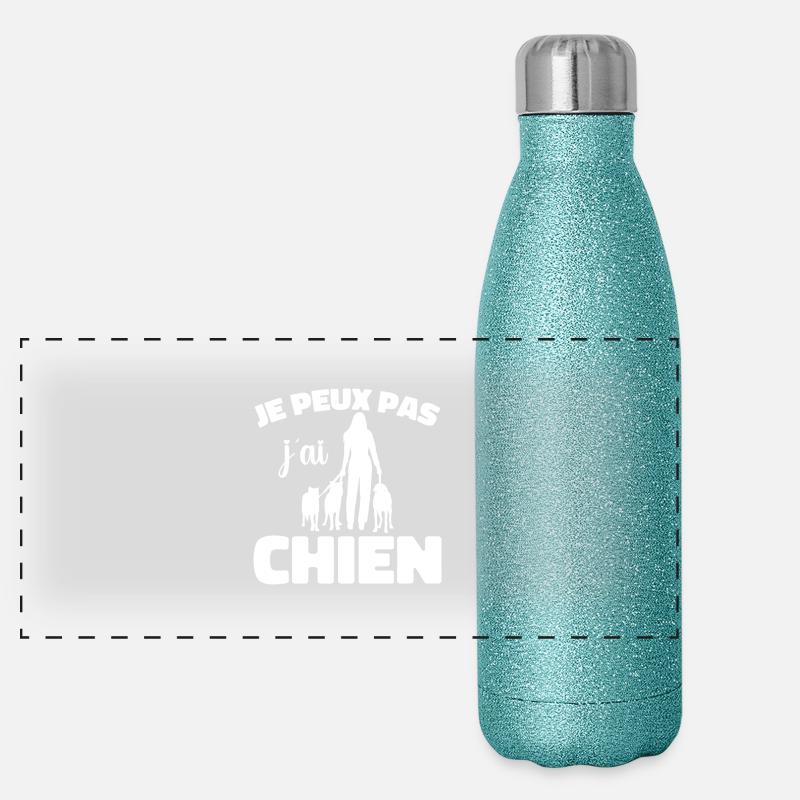 Je peux pas, j'ai chiens Gourde isotherme panoramique pailletée 500 ml