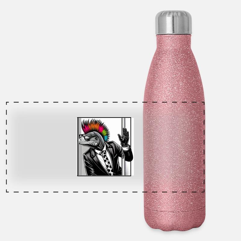 Lizard T-shirt Costume Reptile Stylish Swag Panoramic Glitter Thermal Bottle 500 ml