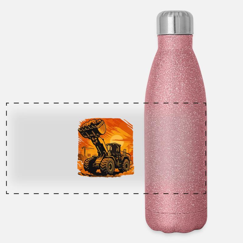 Wheel loader Panoramic Glitter Thermal Bottle 500 ml