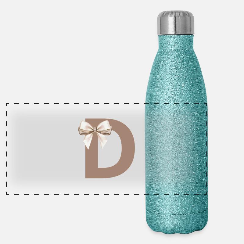 Buchstabe D Knoten Panorama Glitzer Isolierflasche 500 ml