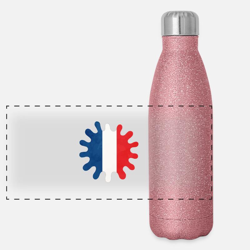 frankreich farbklecks Panorama Glitzer Isolierflasche 500 ml