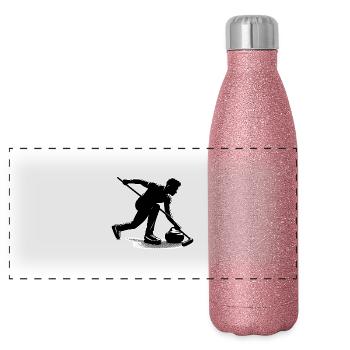 Contour du curling - Gourde isotherme panoramique pailletée 500 ml - paillettes roses - Devant