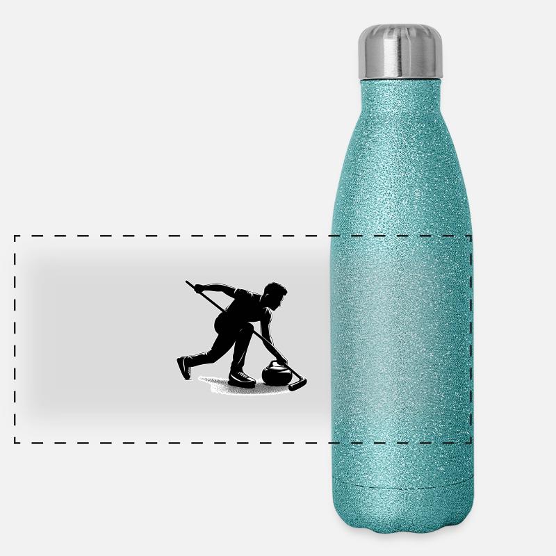 Curling Outline Panoramic Glitter Thermal Bottle 500 ml