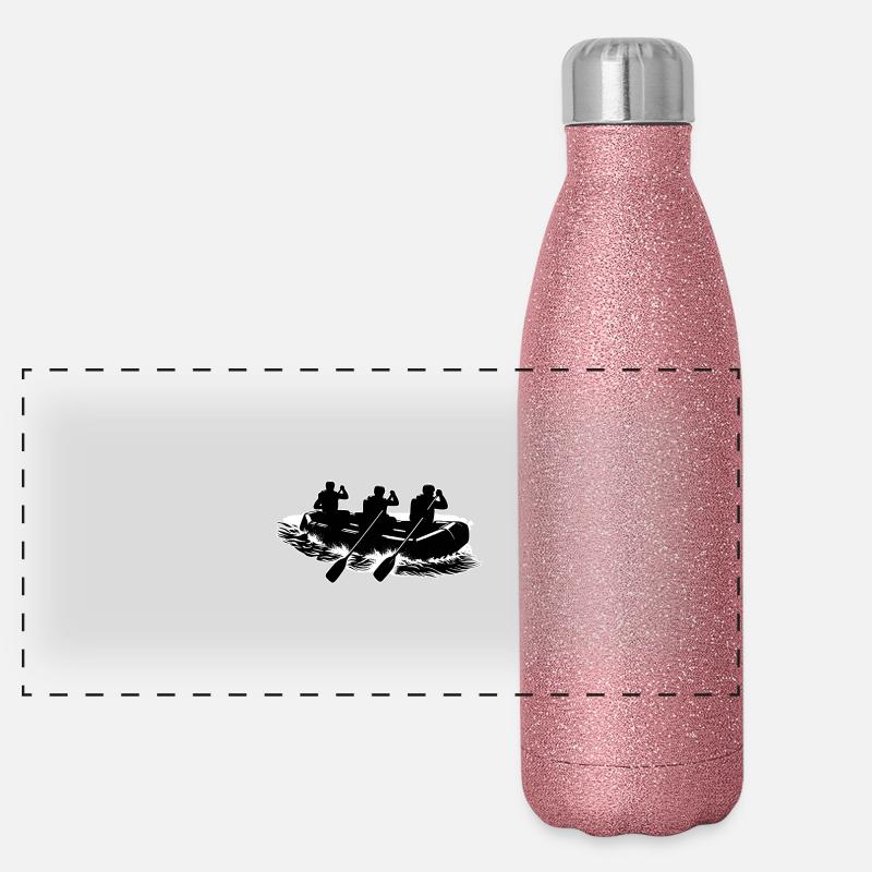 Motif de contour de rafting Gourde isotherme panoramique pailletée 500 ml