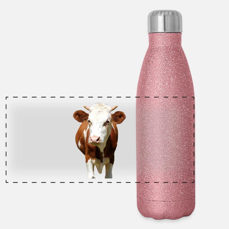 Tête de vache Gourde isotherme panoramique pailletée 500 ml