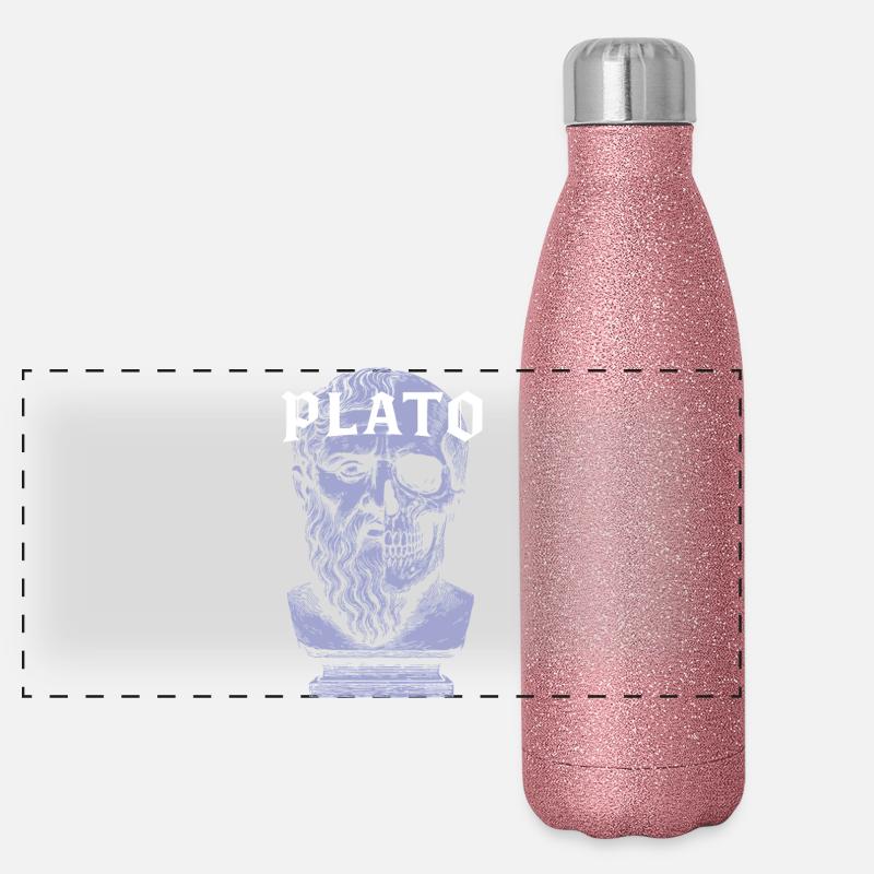 Conception artistique du crâne de Platon Gourde isotherme panoramique pailletée 500 ml