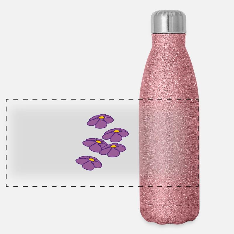 blumen Panorama Glitzer Isolierflasche 500 ml