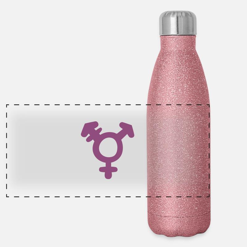 Transgender-Symbol Panorama Glitzer Isolierflasche 500 ml