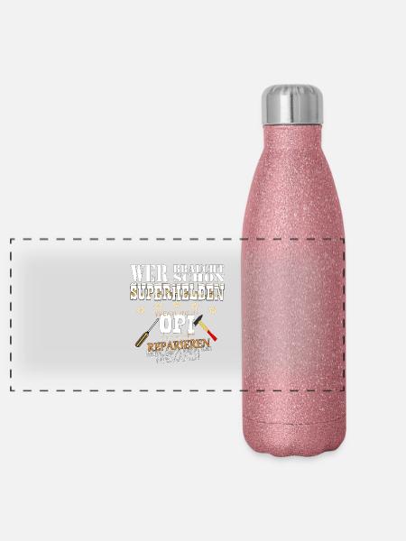 Opi Superheld - Panorama Glitzer Isolierflasche 500 ml - Pink Glitzer - Vorne