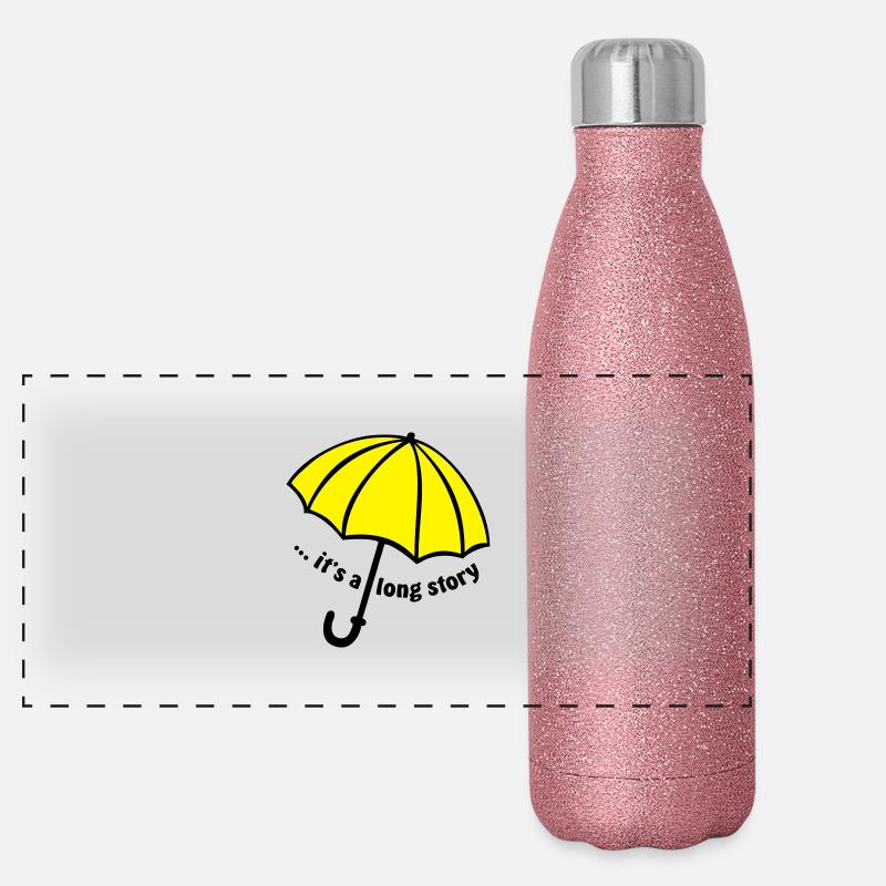 it's a long story / Regenschirm Panorama Glitzer Isolierflasche 500 ml