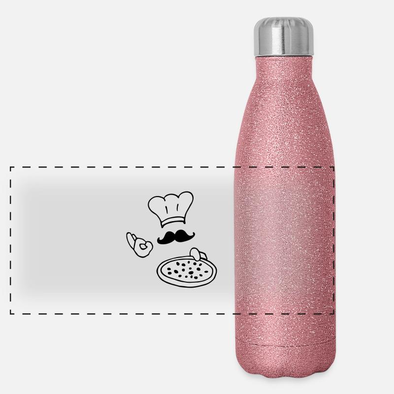 pizza Panorama Glitzer Isolierflasche 500 ml