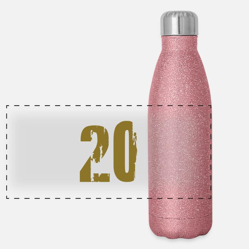 20 - Nummer Panorama Glitzer Isolierflasche 500 ml