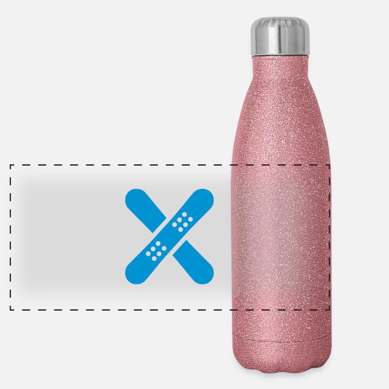 Snowboard Gourde isotherme panoramique pailletée 500 ml
