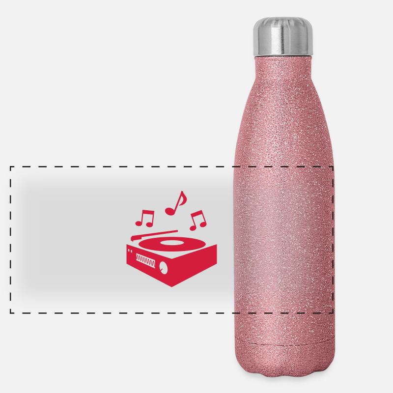 Plattenspieler Panorama Glitzer Isolierflasche 500 ml