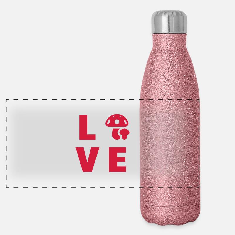 Mushroom / Champignon / Pilz / Picking Panoramic Glitter Thermal Bottle 500 ml