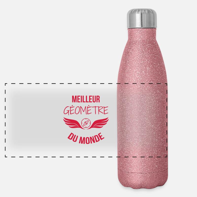 Vermesser / Vermesserin / Topographie / Tiefbau Panorama Glitzer Isolierflasche 500 ml
