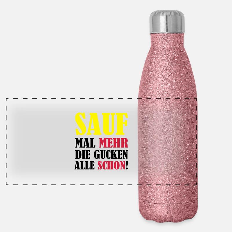 sauf_mal_mehr_02 Panorama Glitzer Isolierflasche 500 ml
