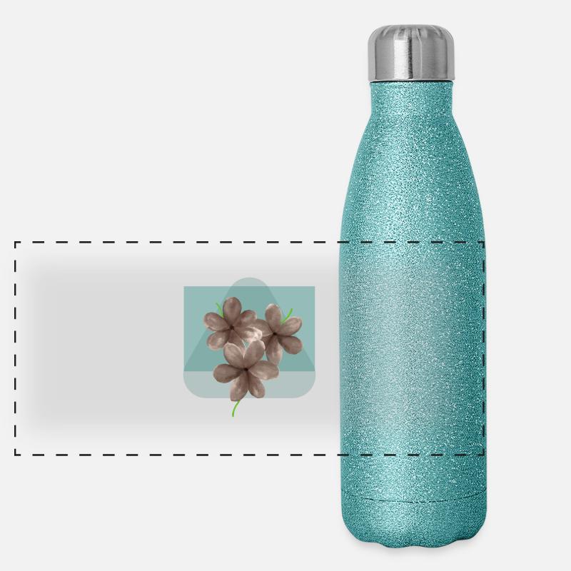 fleur florale floraison Gourde isotherme panoramique pailletée 500 ml