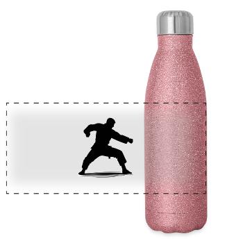 Aperçu du combattant de judo - Gourde isotherme panoramique pailletée 500 ml - paillettes roses - Devant