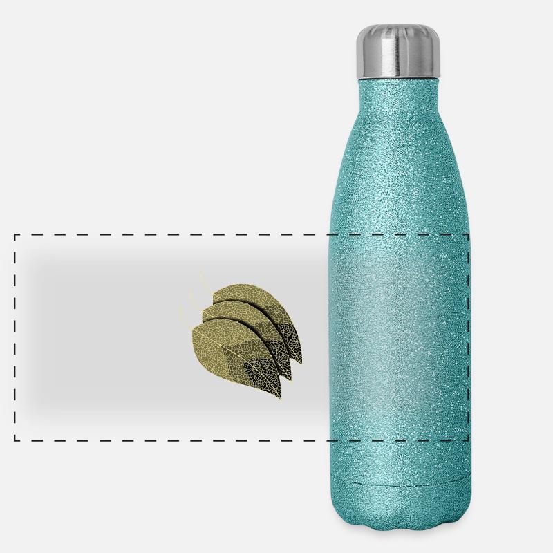Leaves Decorative Panoramic Glitter Thermal Bottle 500 ml