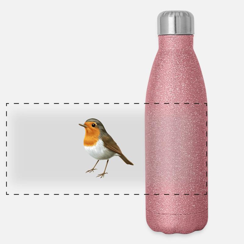 Petit rouge-gorge Gourde isotherme panoramique pailletée 500 ml