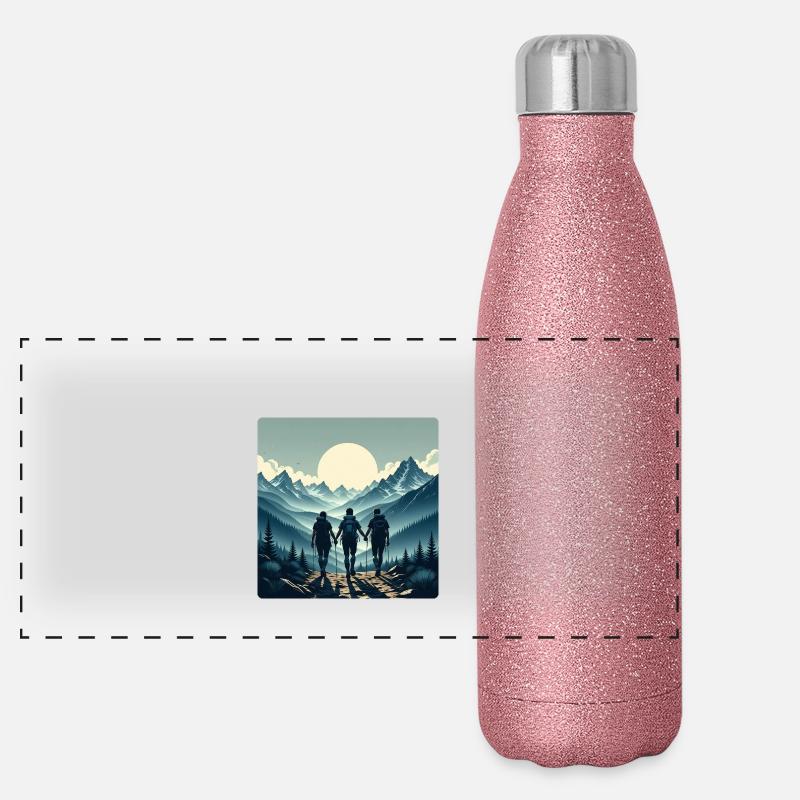 Mountains and friends forever Panoramic Glitter Thermal Bottle 500 ml