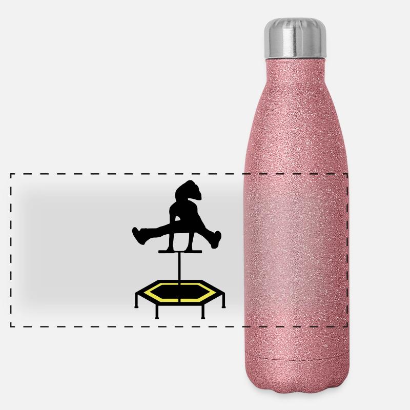 jumping trampoline girl jump jump gift Panoramic Glitter Thermal Bottle 500 ml