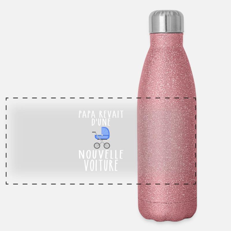Dad Gift Future Dad - New Dad Car Panoramic Glitter Thermal Bottle 500 ml
