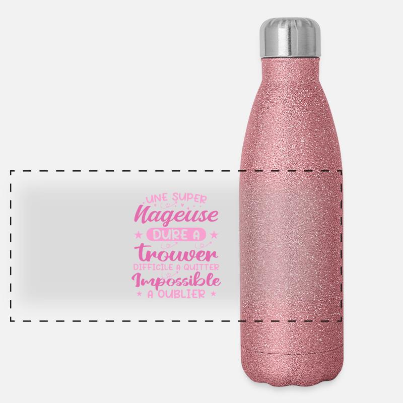 Une Super Nageuse - Cadeau nageuse Gourde isotherme panoramique pailletée 500 ml