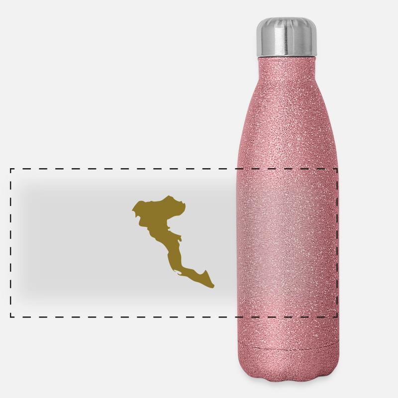 Korfu Panorama Glitzer Isolierflasche 500 ml