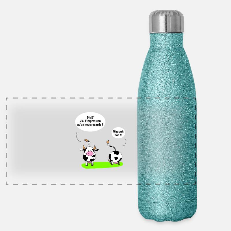 La vache Gourde isotherme panoramique pailletée 500 ml