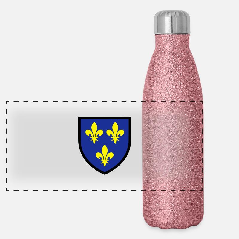 Blason Ile de France (T) Gourde isotherme panoramique pailletée 500 ml