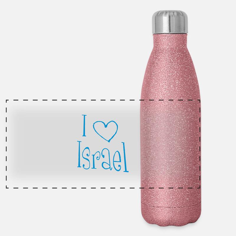 I love Israel Panorama Glitzer Isolierflasche 500 ml