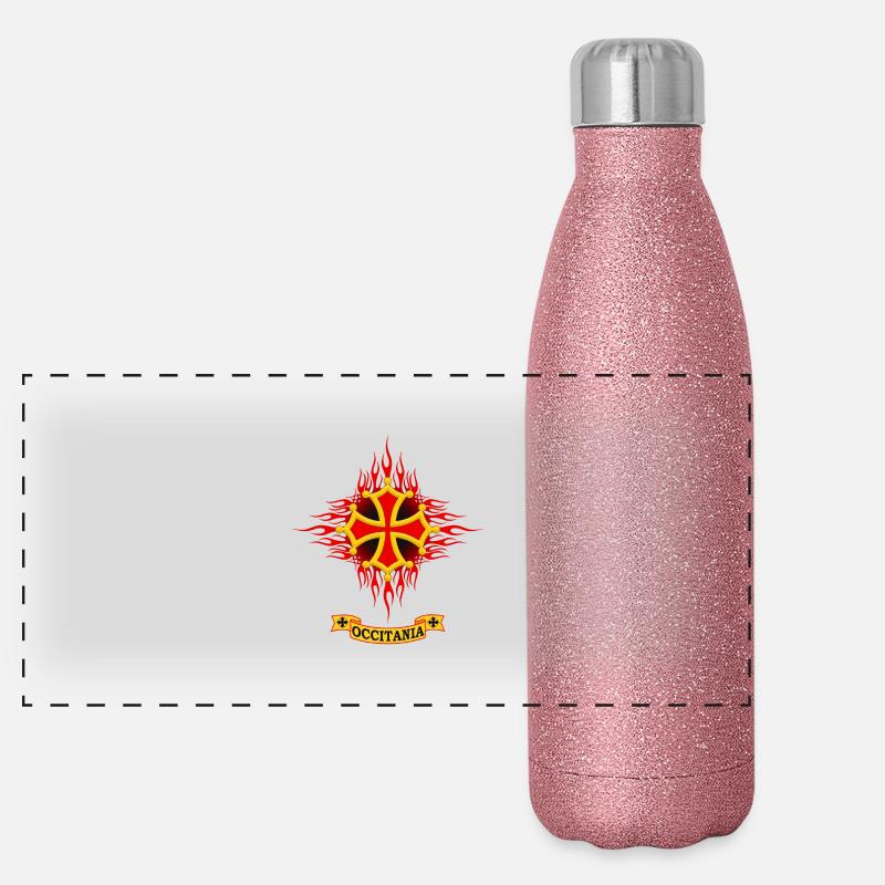 Occitania flaming Panoramic Glitter Thermal Bottle 500 ml