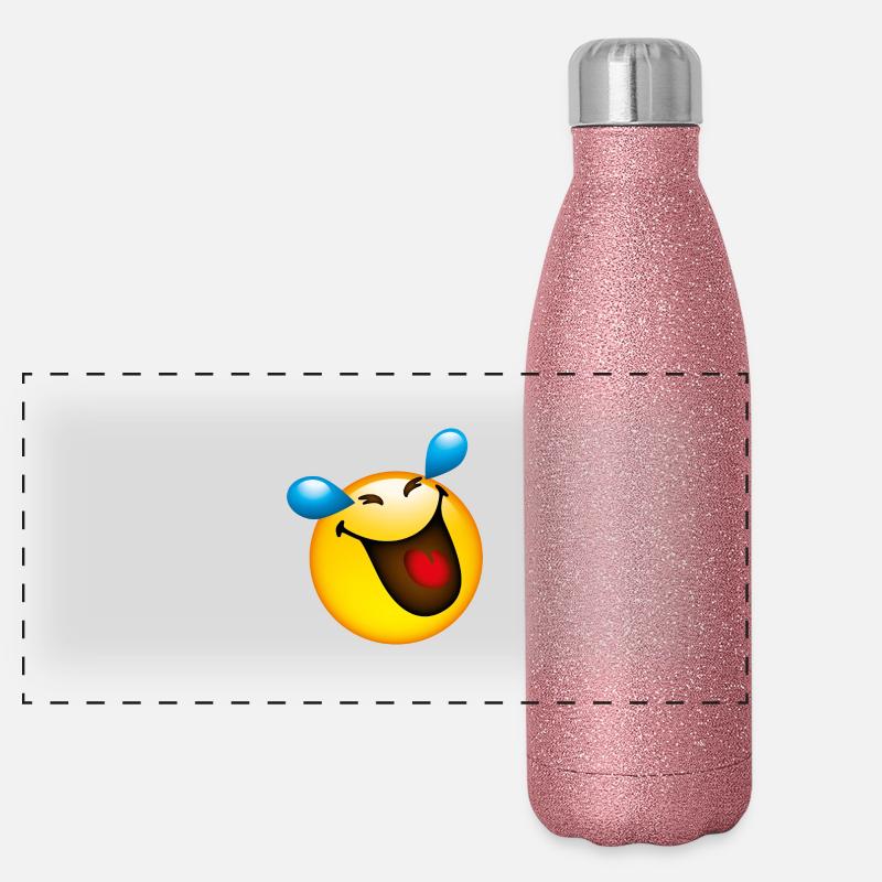 Smiley Smile - Panoramic Glitter Thermal Bottle 500 ml - pink glitter