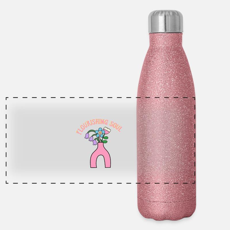 Bouquet coloré - Blooming Soul - Cadeau Gourde isotherme panoramique pailletée 500 ml