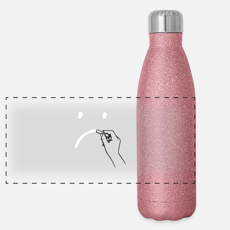 Sad face Panoramic Glitter Thermal Bottle 500 ml
