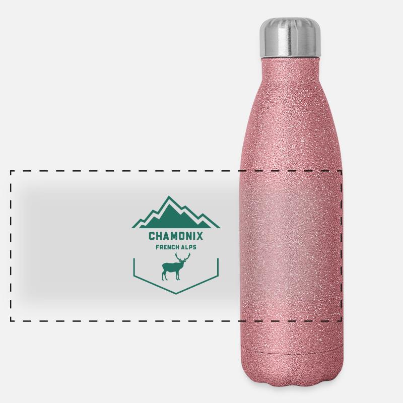 Chamonix cerf Gourde isotherme panoramique pailletée 500 ml