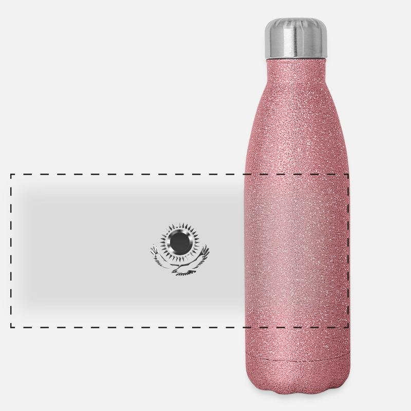 Kazakhstan Eagle steppe eagle silver flag flag Panoramic Glitter Thermal Bottle 500 ml