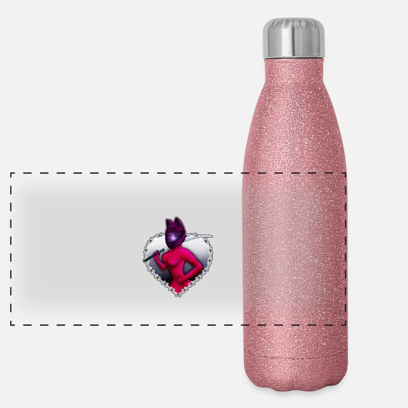 Ninja Biker Kitty Panoramic Glitter Thermal Bottle 500 ml