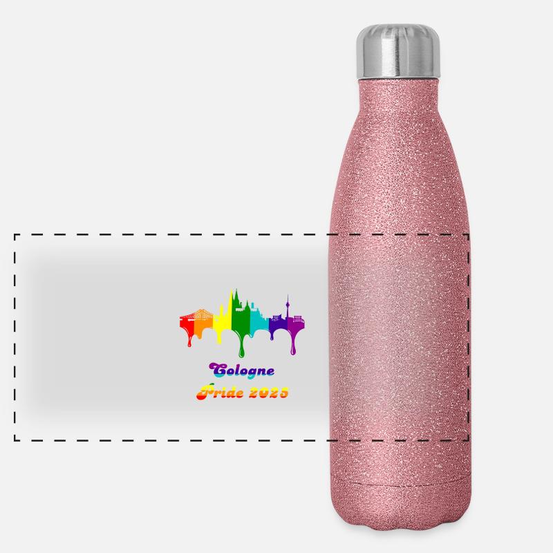 Pride 2025 Cologne Panorama Glitzer Isolierflasche 500 ml
