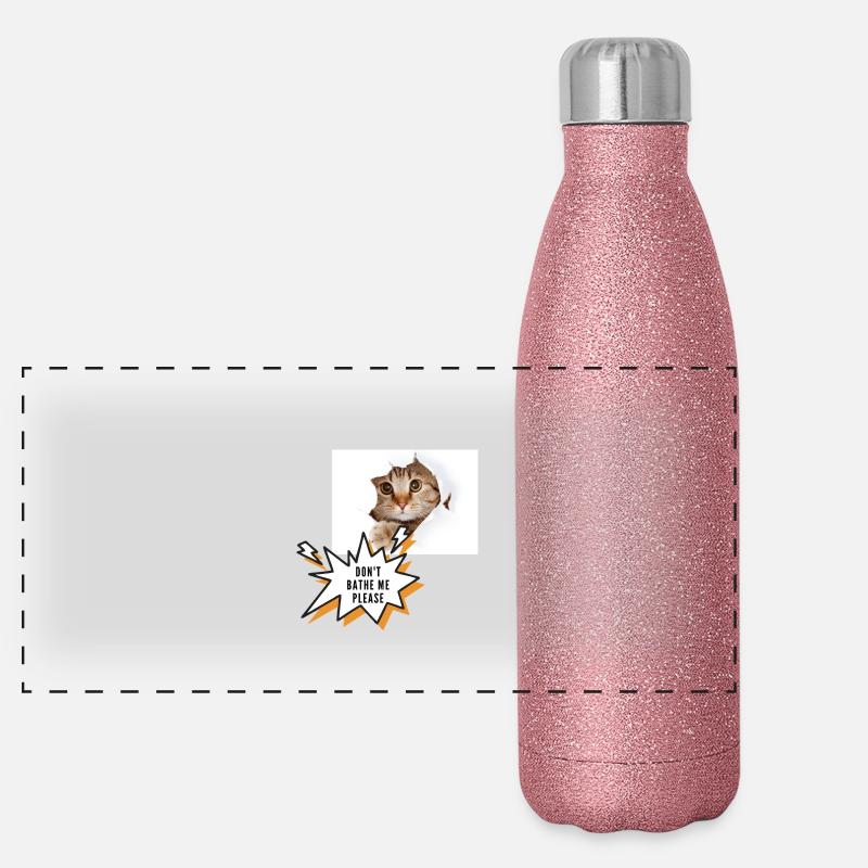 Ne me baigne pas chat Gourde isotherme panoramique pailletée 500 ml